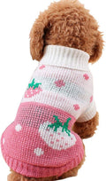 Pet Dog Sweaters Classic Knitwear Turtleneck Winter Warm Puppy Clothing Cute Strawberry and Heart Doggie Sweater