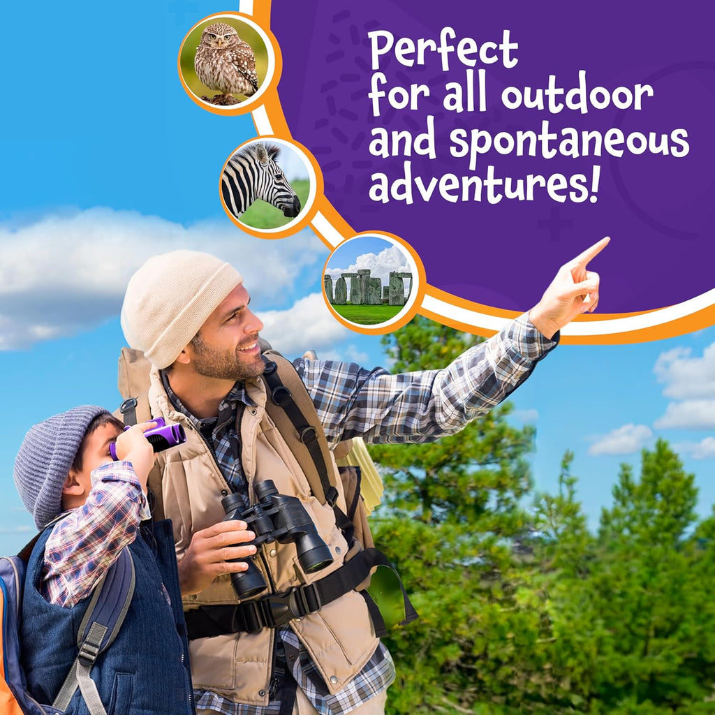 Binoculars for Kids - Small, Compact, Shock-Resistant Toy Binoculars - Learning & Nature Exploration Toys for 4+ Year Old Girls and Boys - Think Peak Toys Kids Binoculars, Blue